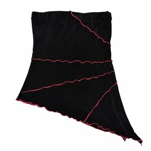 Y2K Forever 21 Black Asymmetrical Tube Top Pink Contrast Size Medium Alt Grunge